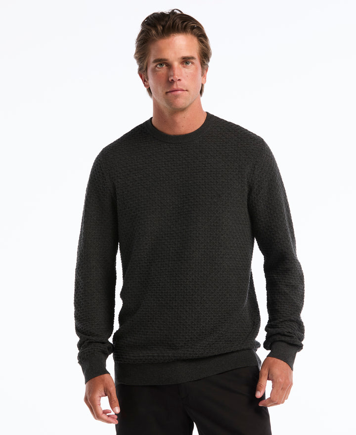 Geo Textured Crewneck Sweater