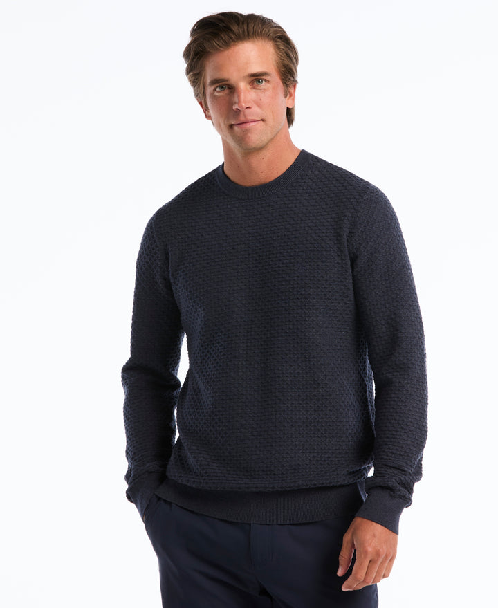 Geo Textured Crewneck Sweater