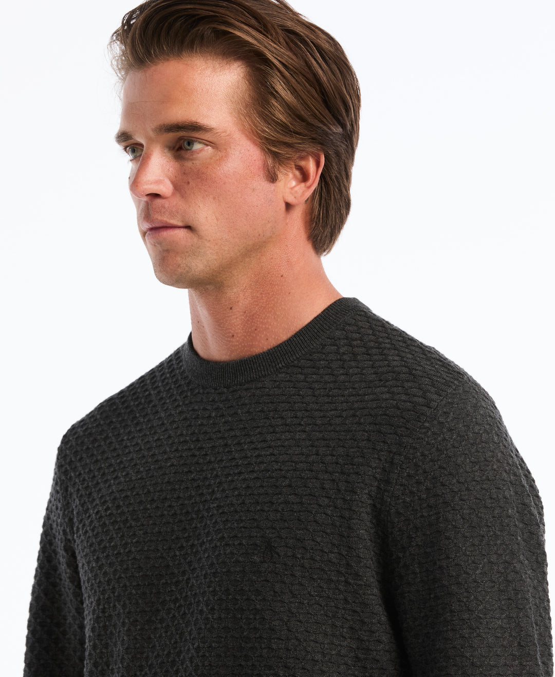 Geo Textured Crewneck Sweater