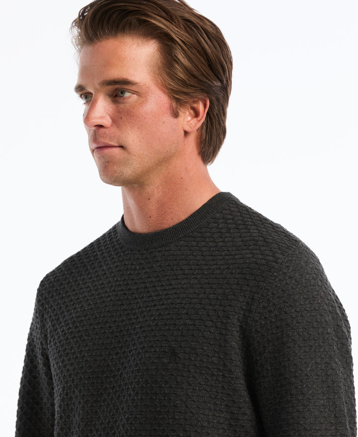 Geo Textured Crewneck Sweater