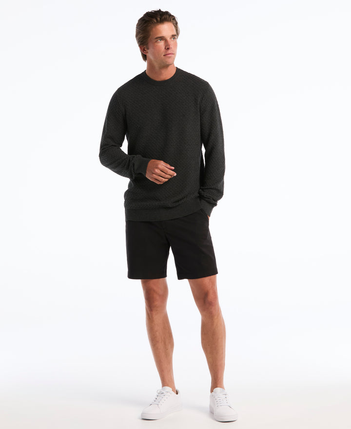 Geo Textured Crewneck Sweater