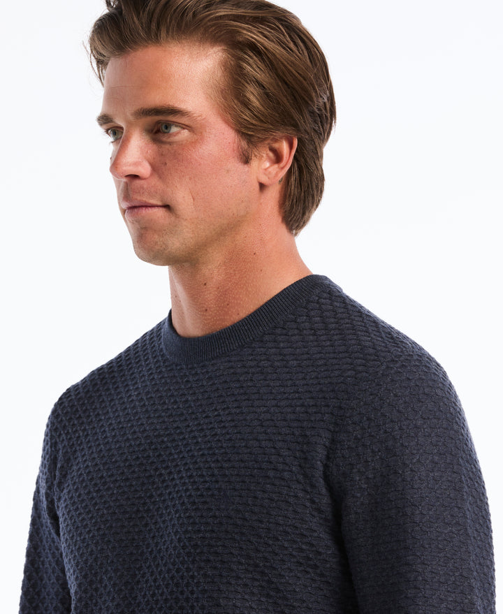 Geo Textured Crewneck Sweater