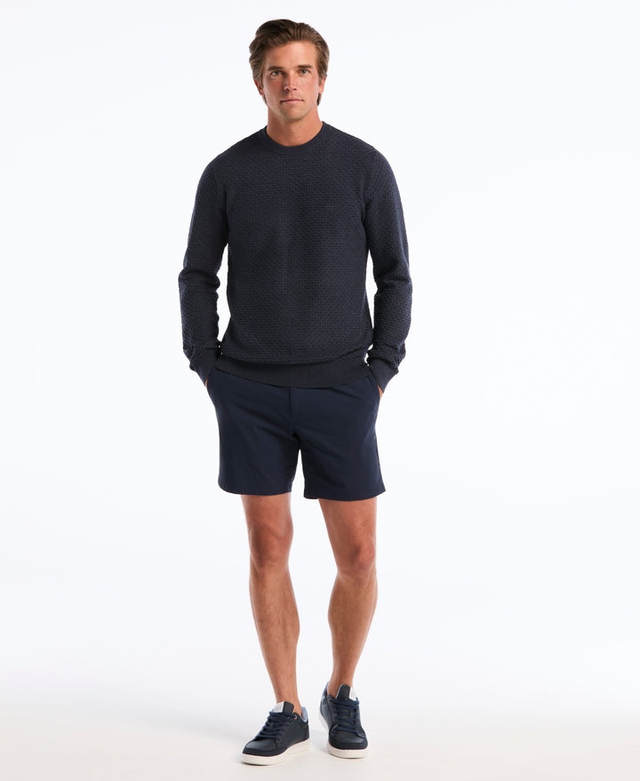 Geo Textured Crewneck Sweater