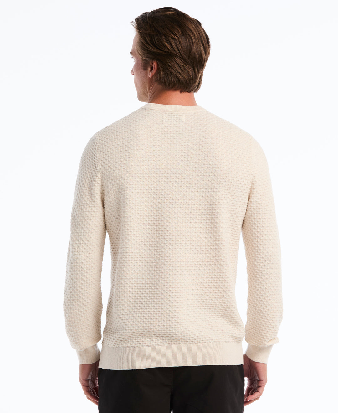 Geo Textured Crewneck Sweater