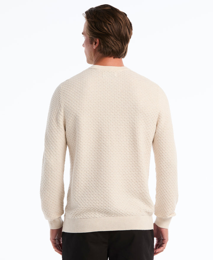 Geo Textured Crewneck Sweater
