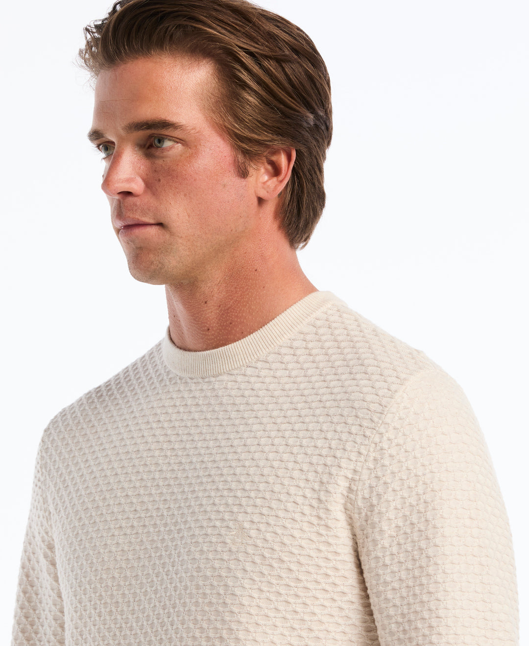 Geo Textured Crewneck Sweater
