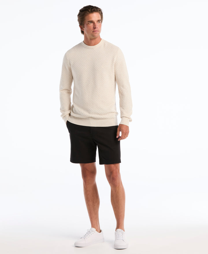 Geo Textured Crewneck Sweater