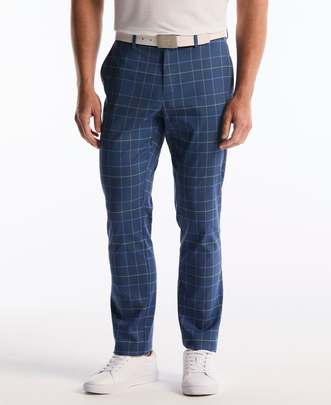 Glenn Plaid Flat Front Pant (Black Iris) 