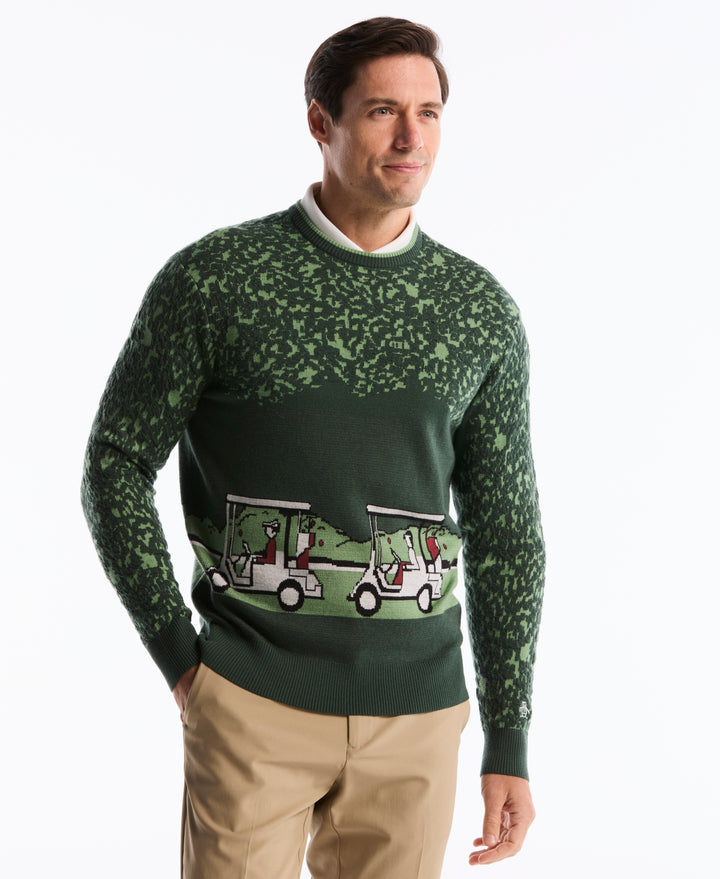 Golf Cart Jacquard Sweater (Camping Green) 