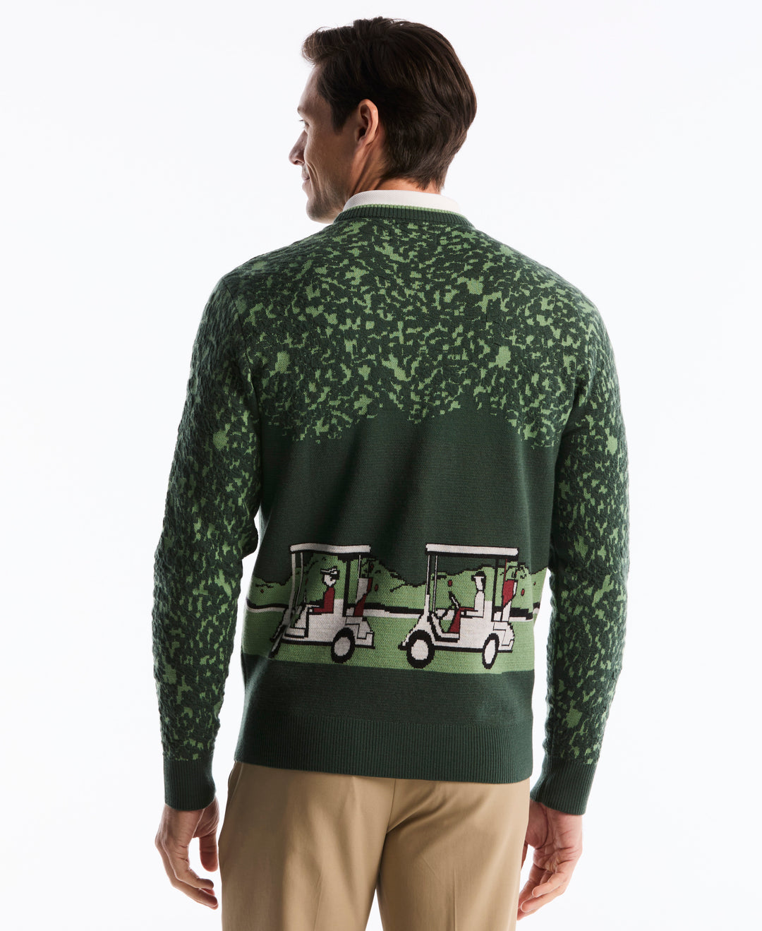 Golf Cart Jacquard Sweater (Camping Green) 
