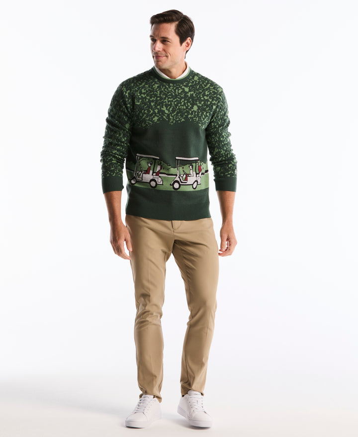 Golf Cart Jacquard Sweater (Camping Green) 