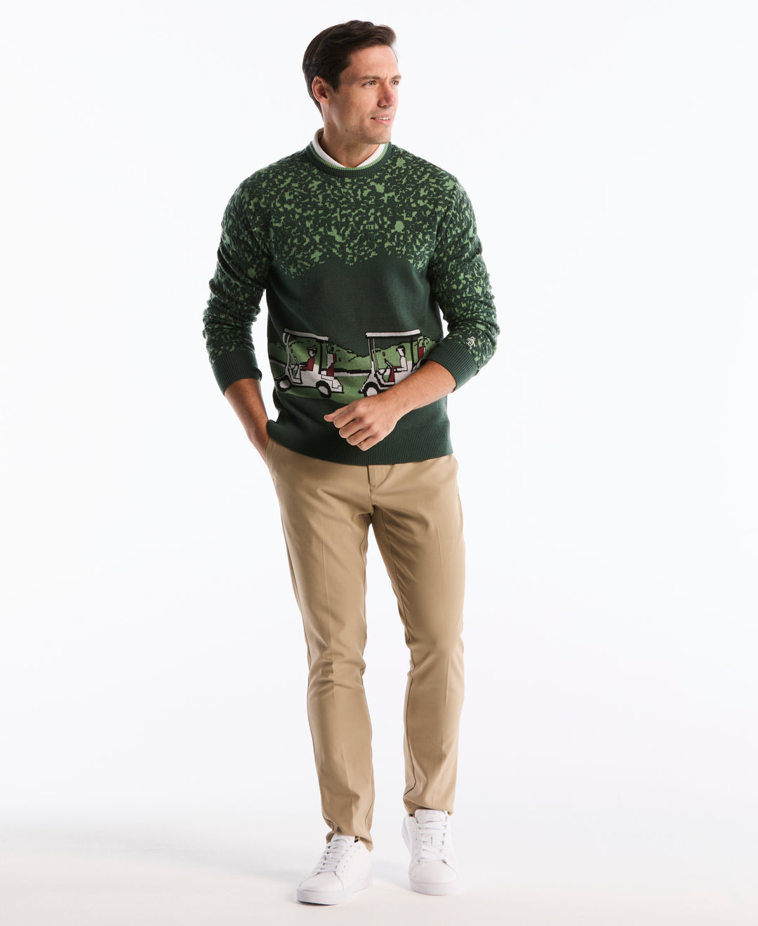 Golf Cart Jacquard Sweater (Camping Green) 