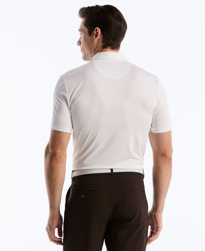 "Got Game" Stripe Novelty Golf Polo (Bright White) 