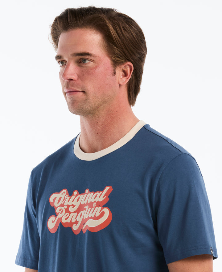 Cotton Jersey Graphic Ringer Tee (Sargasso Sea) 