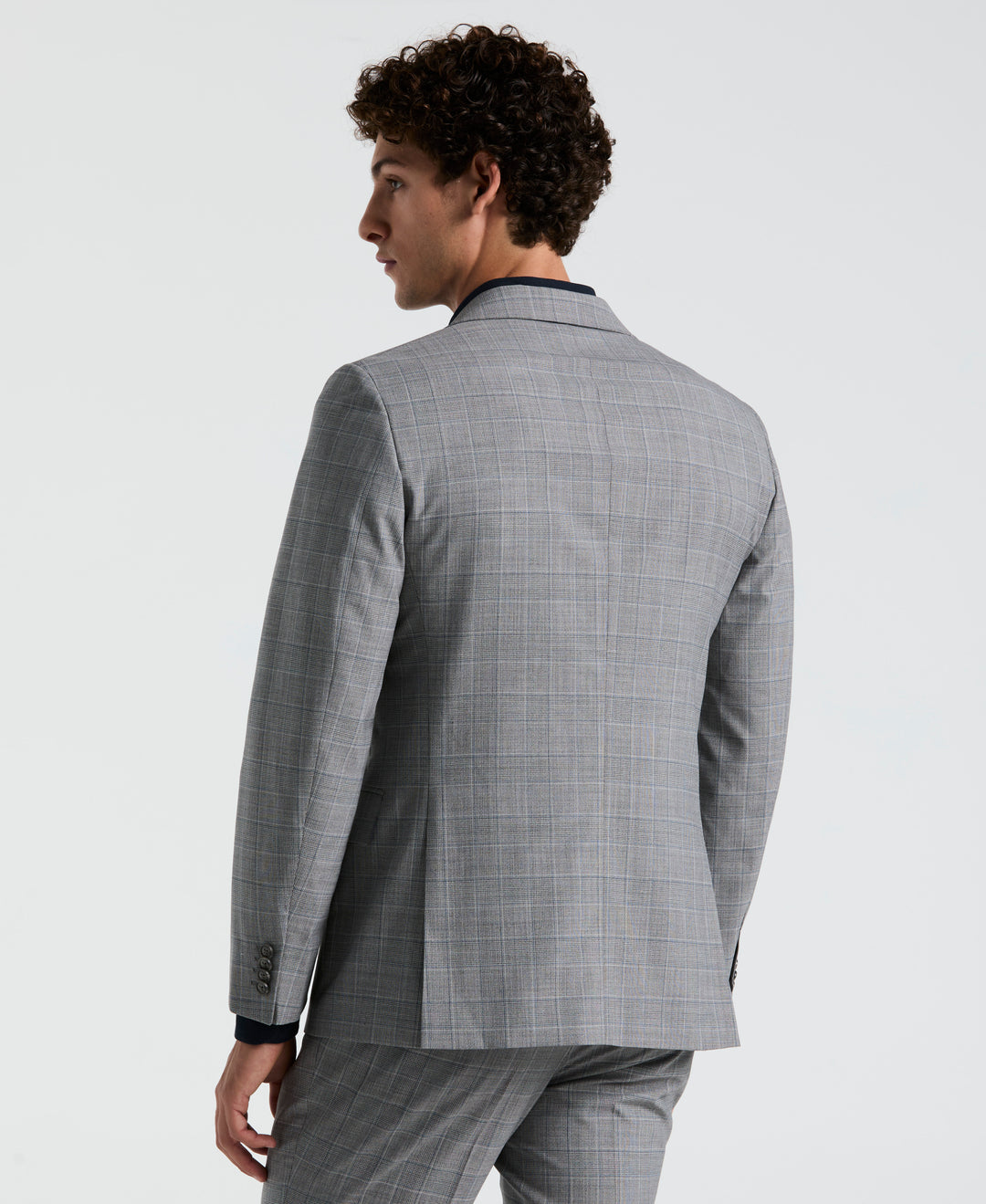 Navy Plaid Suit Separate Jacket (Navy) 