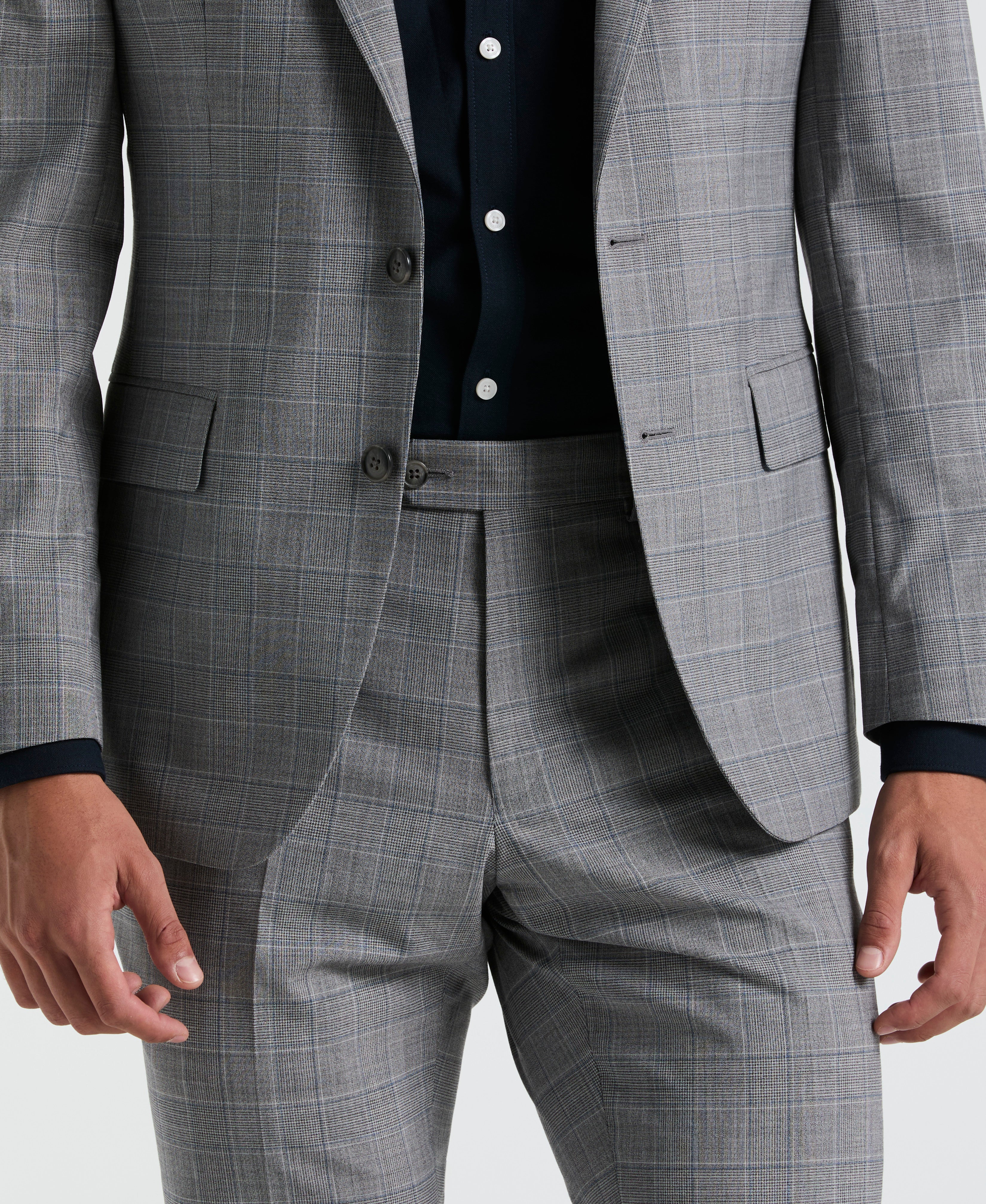 ス*ズ様 FLANNEL CHECK COAT GREY Gray Plaid Suit Separate Jacket – Original Penguin US