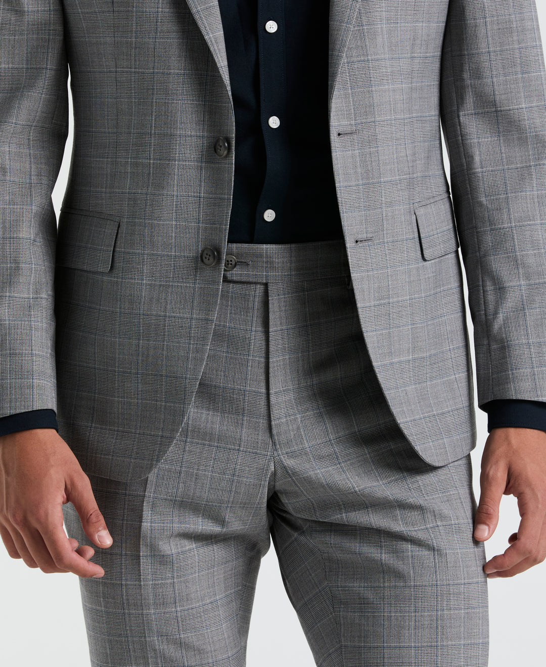 Navy Plaid Suit Separate Jacket (Navy) 