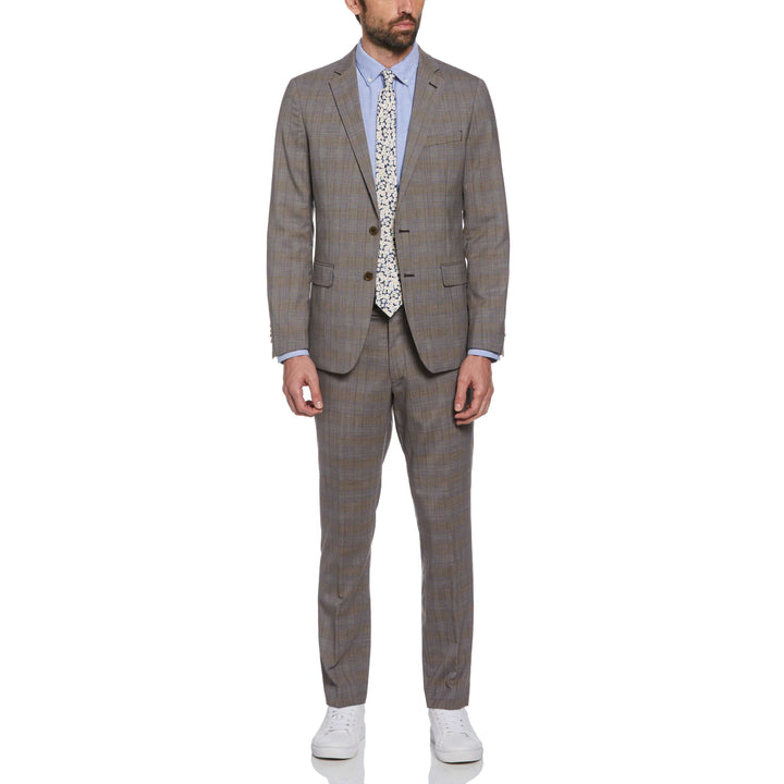 Grey Glenn Plaid Wool Blend Two Piece Suit (Grey) 