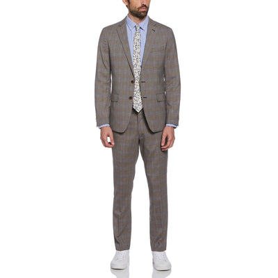 Grey Glenn Plaid Wool Blend Two Piece Suit (Grey) 