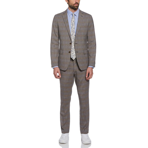 Grey Glenn Plaid Wool Blend Two Piece Suit (Grey) 