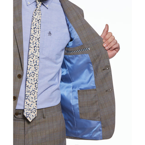 Grey Glenn Plaid Wool Blend Two Piece Suit (Grey) 