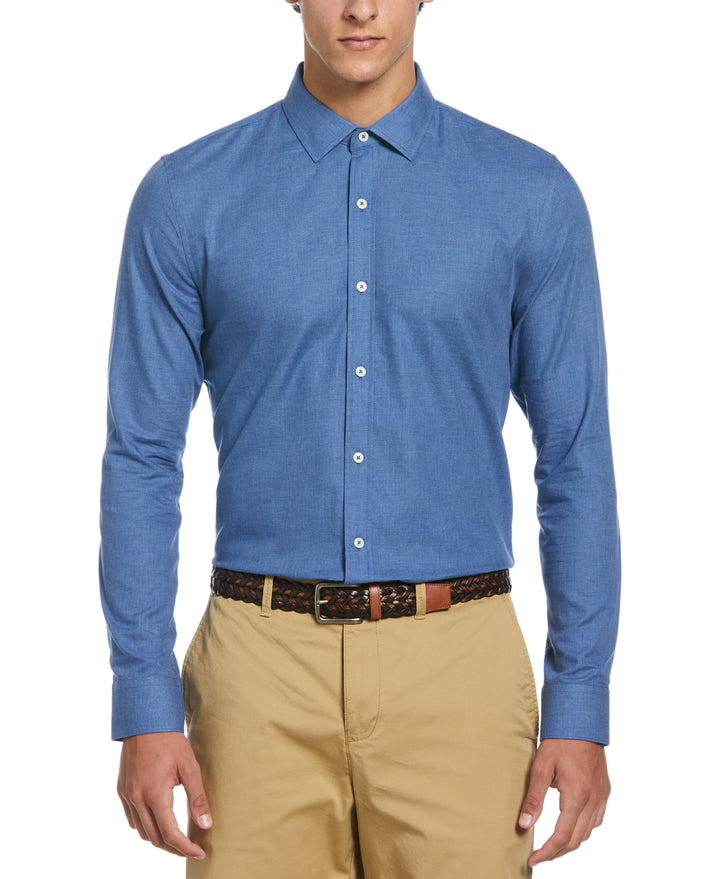 Harrington Chambray Dress Shirt  (Blue) 