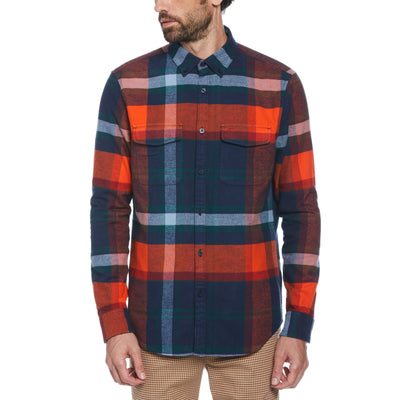 Heavy Flannel Plaid Shirt (Dress Blues) 