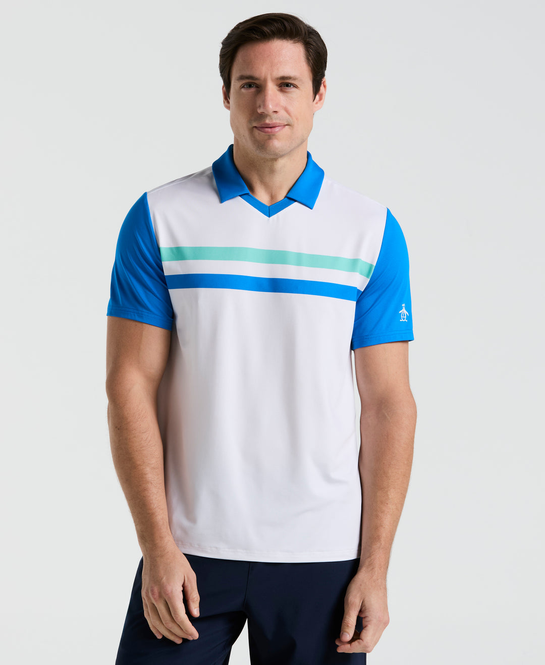 Performance Heritage Blocked Tennis Tee (Bright White) 