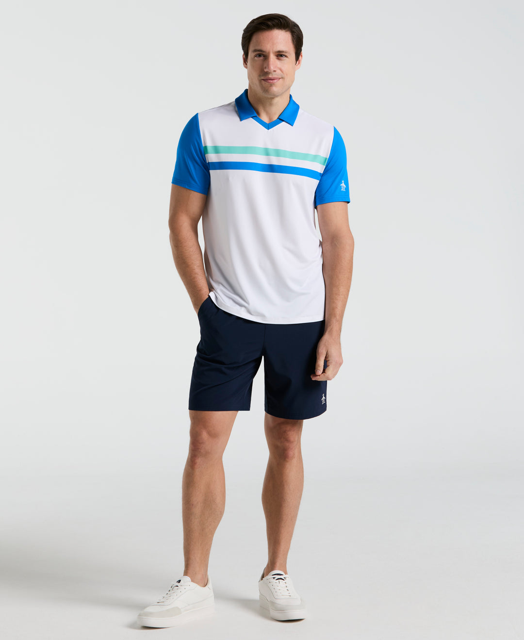 Performance Heritage Blocked Tennis Tee (Bright White) 