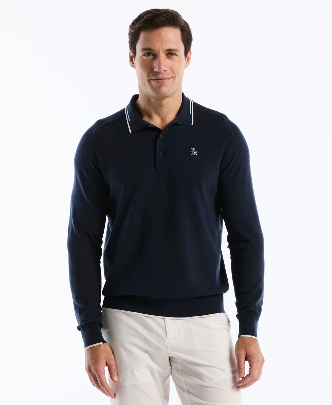 Heritage Contrast Tipping Golf Sweater-Golf Sweater-Black Iris-S-Original Penguin