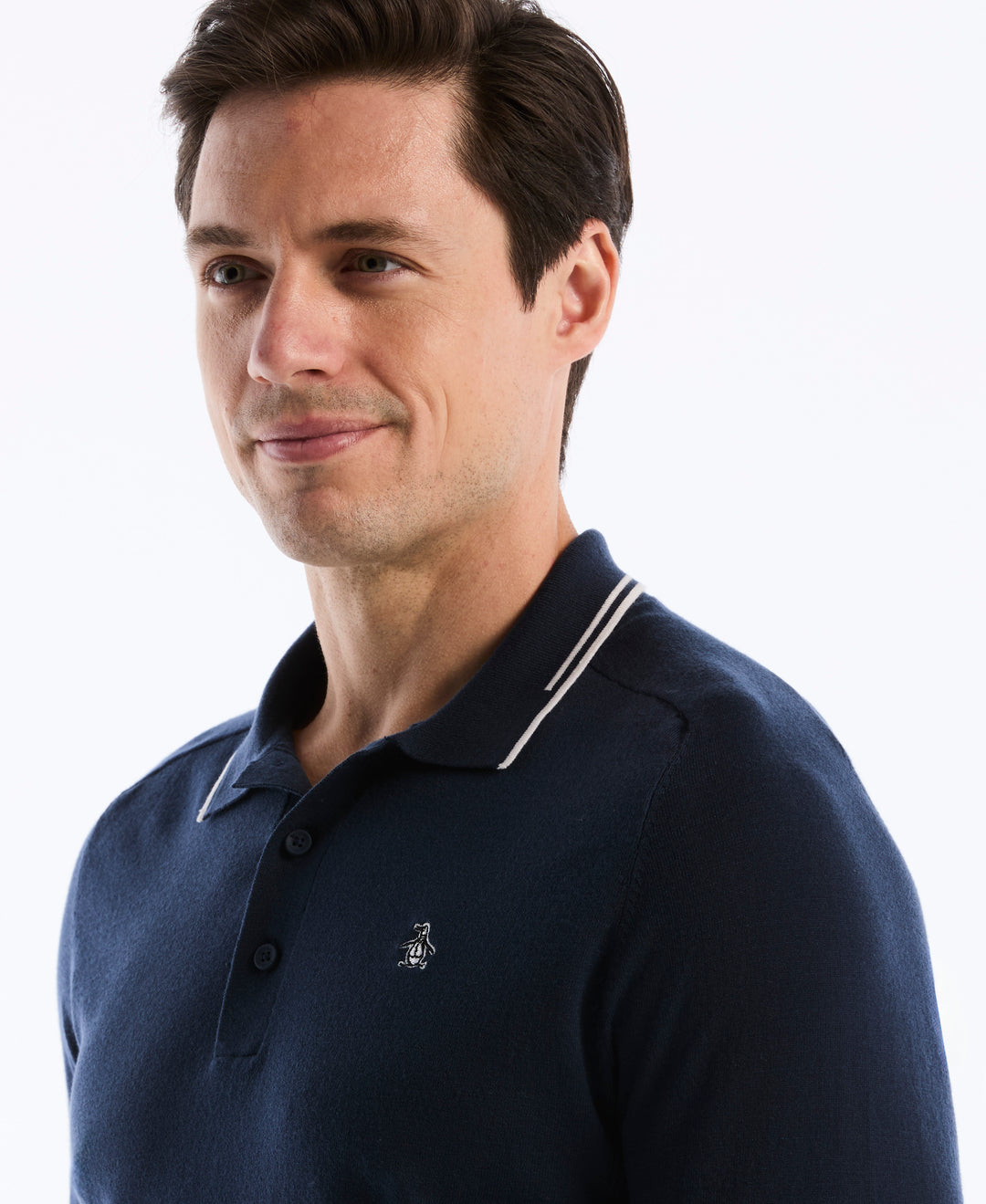Heritage Contrast Tipping Golf Sweater-Golf Sweater-Original Penguin