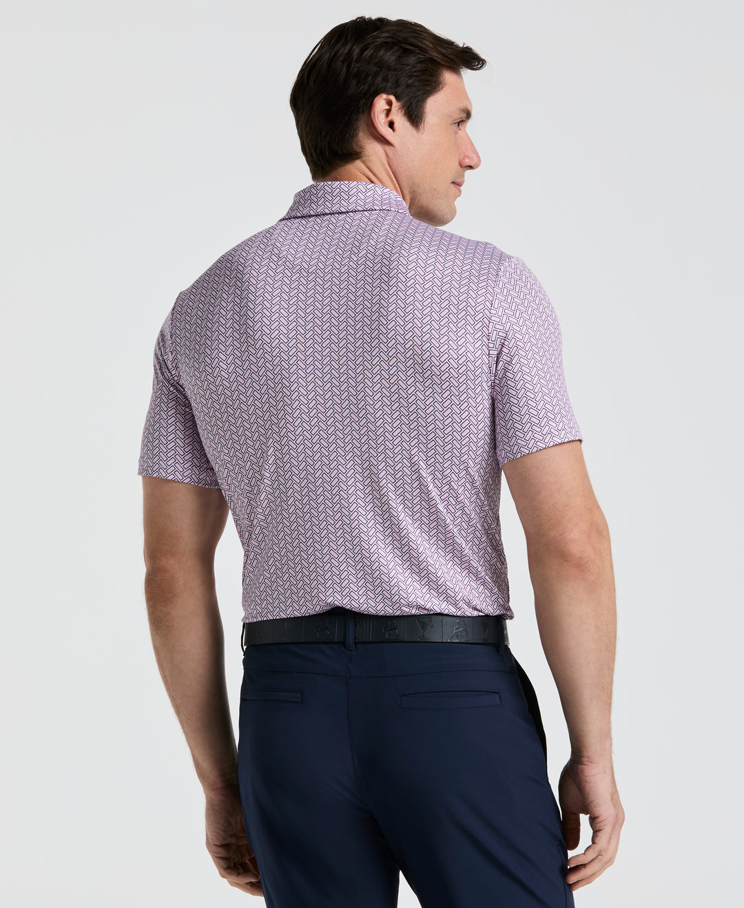 Heritage Herringbone Print Golf Polo (Lilac Sachet) 