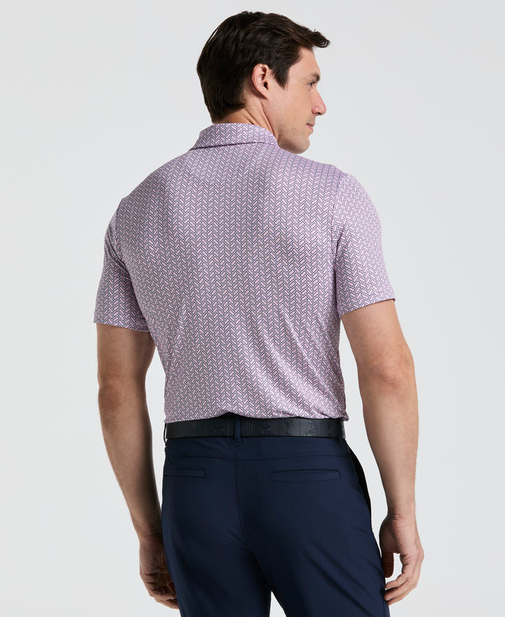 Heritage Herringbone Print Golf Polo (Lilac Sachet) 