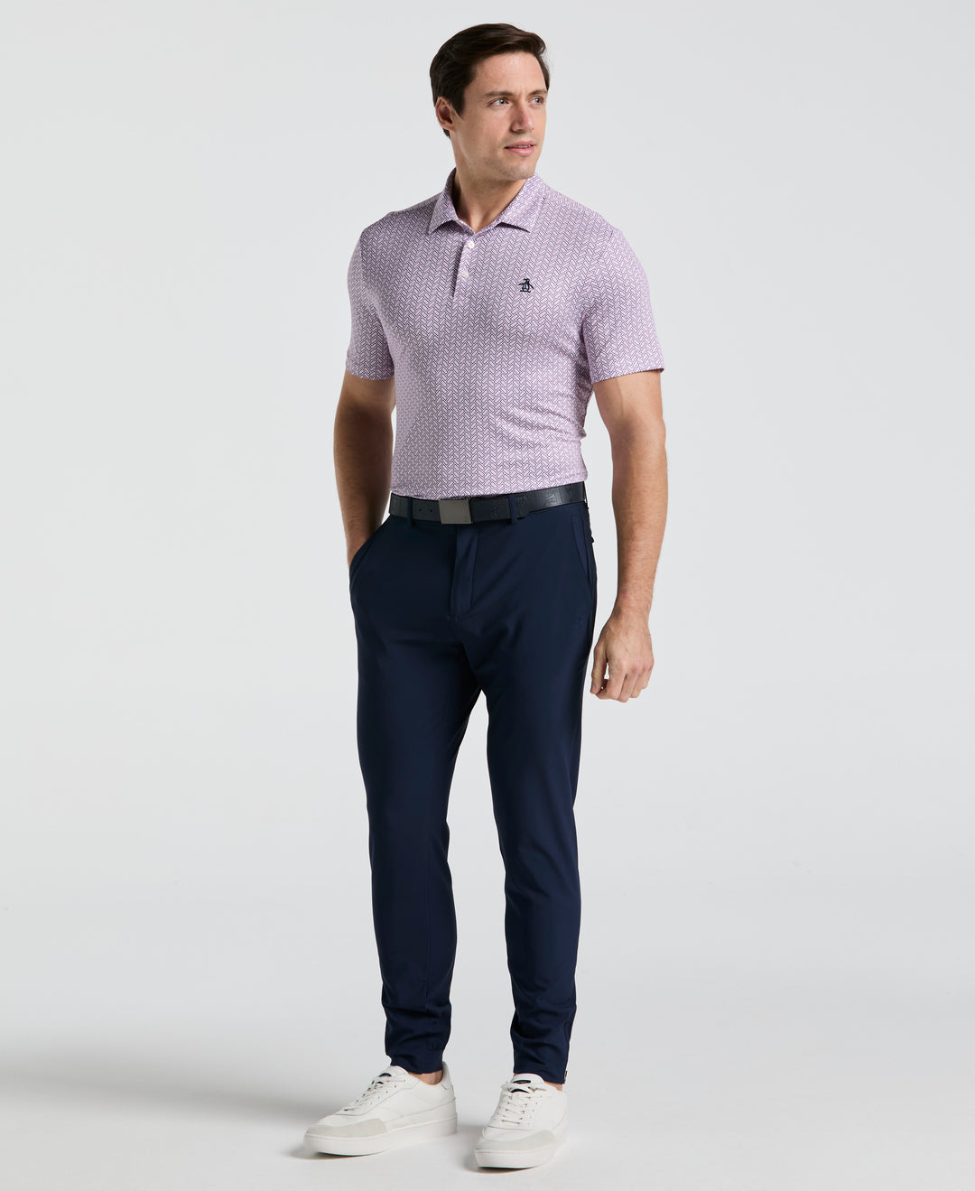 Heritage Herringbone Print Golf Polo (Lilac Sachet) 