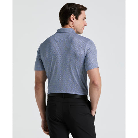 Heritage Herringbone Print Golf Polo (Black Iris) 