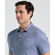 Heritage Herringbone Print Golf Polo (Black Iris) 