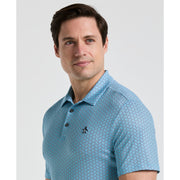 Heritage Herringbone Print Golf Polo (Aquarius) 