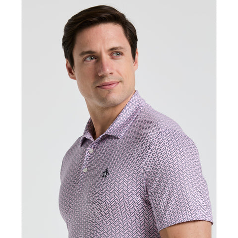 Heritage Herringbone Print Golf Polo (Lilac Sachet) 