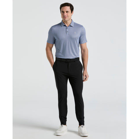 Heritage Herringbone Print Golf Polo (Black Iris) 