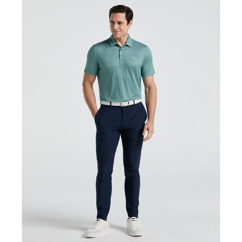 Heritage Herringbone Print Golf Polo (Galapagos Green) 