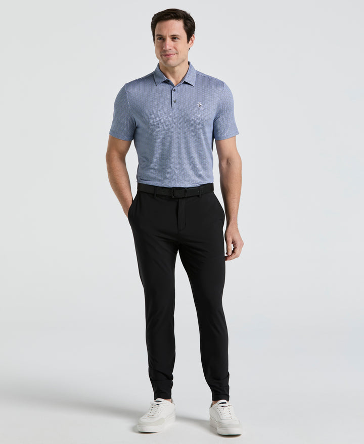 Heritage Herringbone Print Golf Polo (Black Iris) 