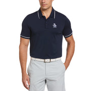 Oversized Pete Tipped Short Sleeve Golf Polo Shirt (Black Iris) 