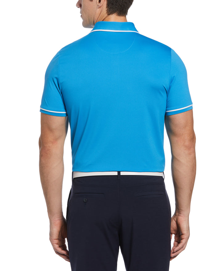 Oversized Pete Tipped Short Sleeve Golf Polo Shirt (Mediterranian Blue) 