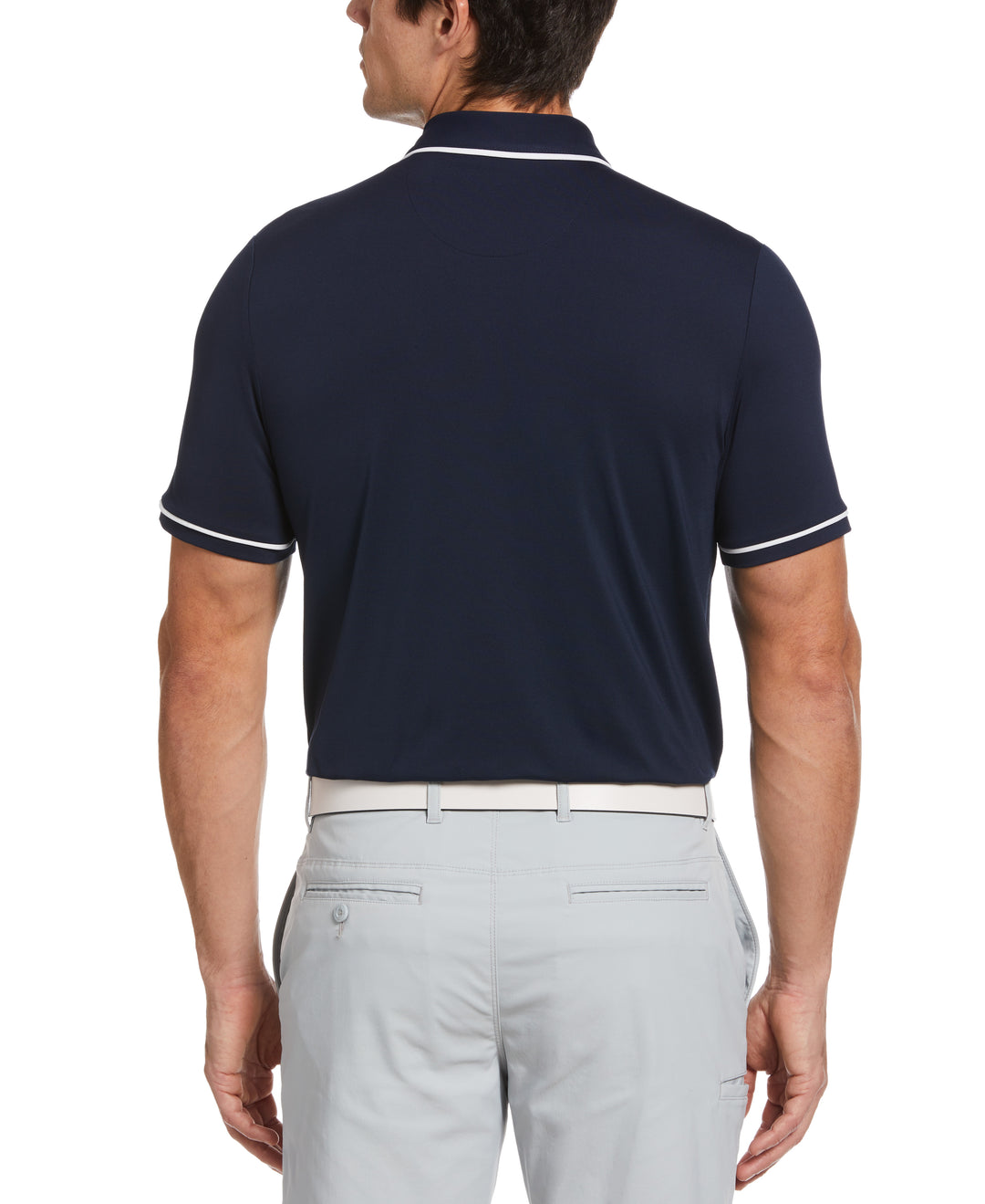 Oversized Pete Tipped Short Sleeve Golf Polo Shirt (Black Iris) 