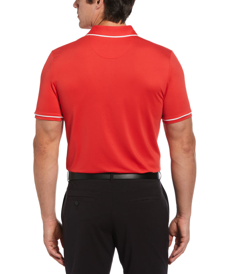Oversized Pete Tipped Short Sleeve Golf Polo Shirt (Poinsettia) 