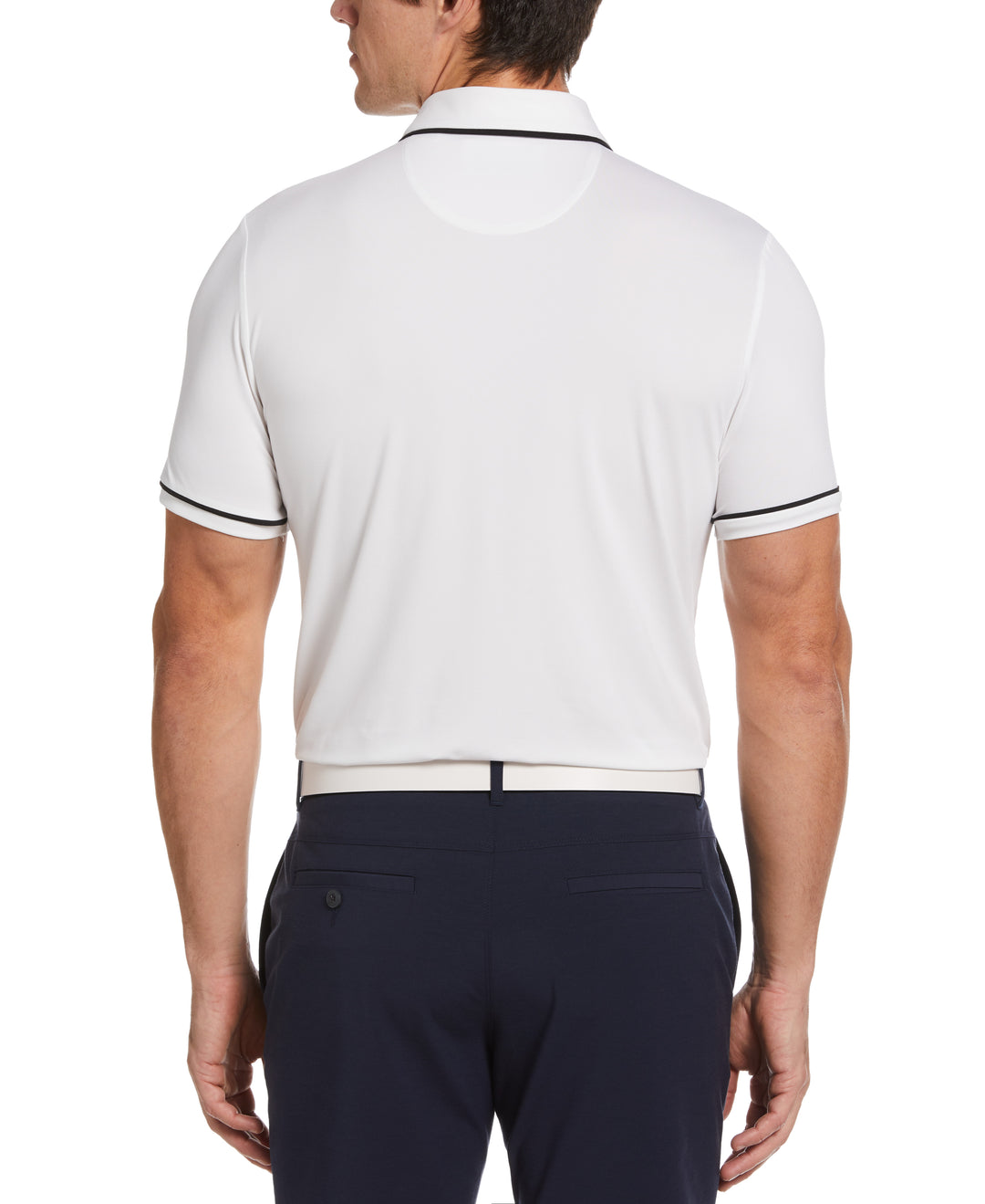 Oversized Pete Tipped Short Sleeve Golf Polo Shirt (Bright White) 