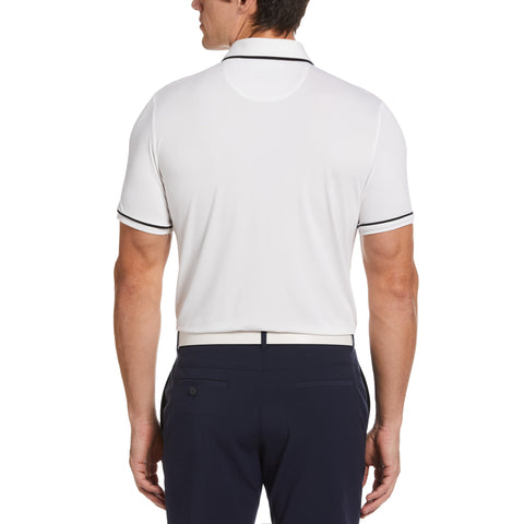 Oversized Pete Tipped Short Sleeve Golf Polo Shirt (Bright White) 