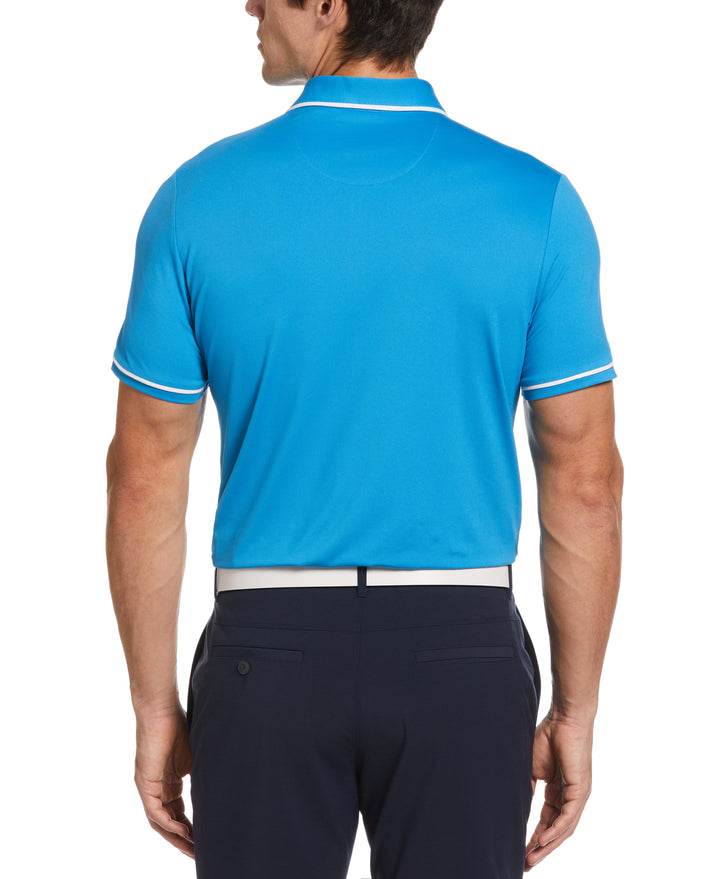 Oversized Pete Tipped Short Sleeve Golf Polo Shirt (Aquarius) 