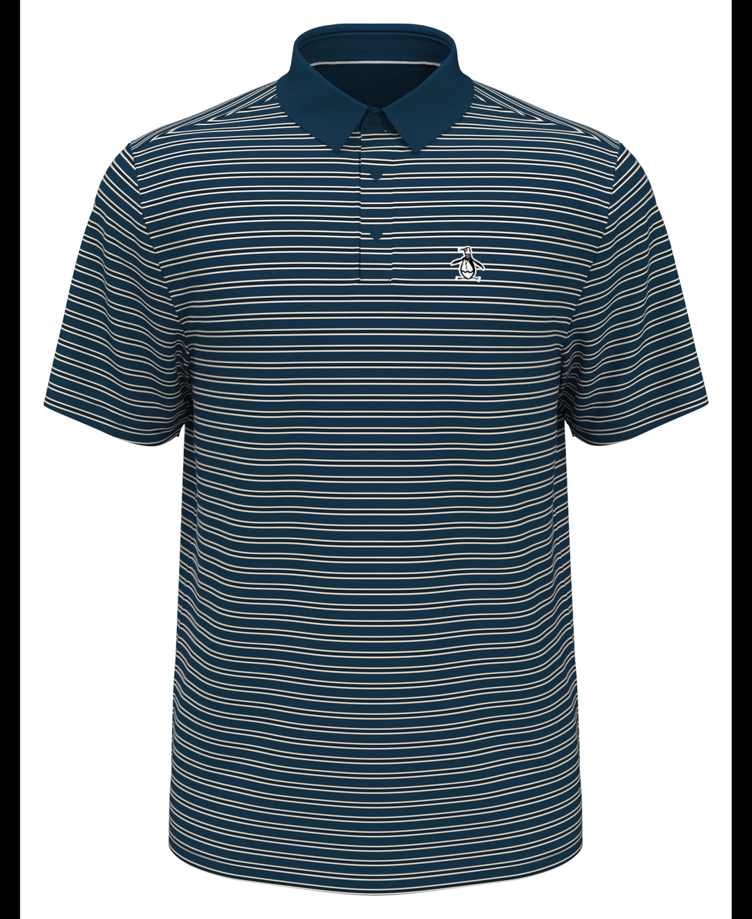 Heritage Stripe Solid Collar Short Sleeve Polo Shirt (Corsair) 