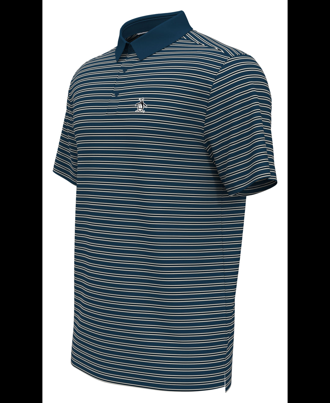 Heritage Stripe Solid Collar Short Sleeve Polo Shirt (Corsair) 